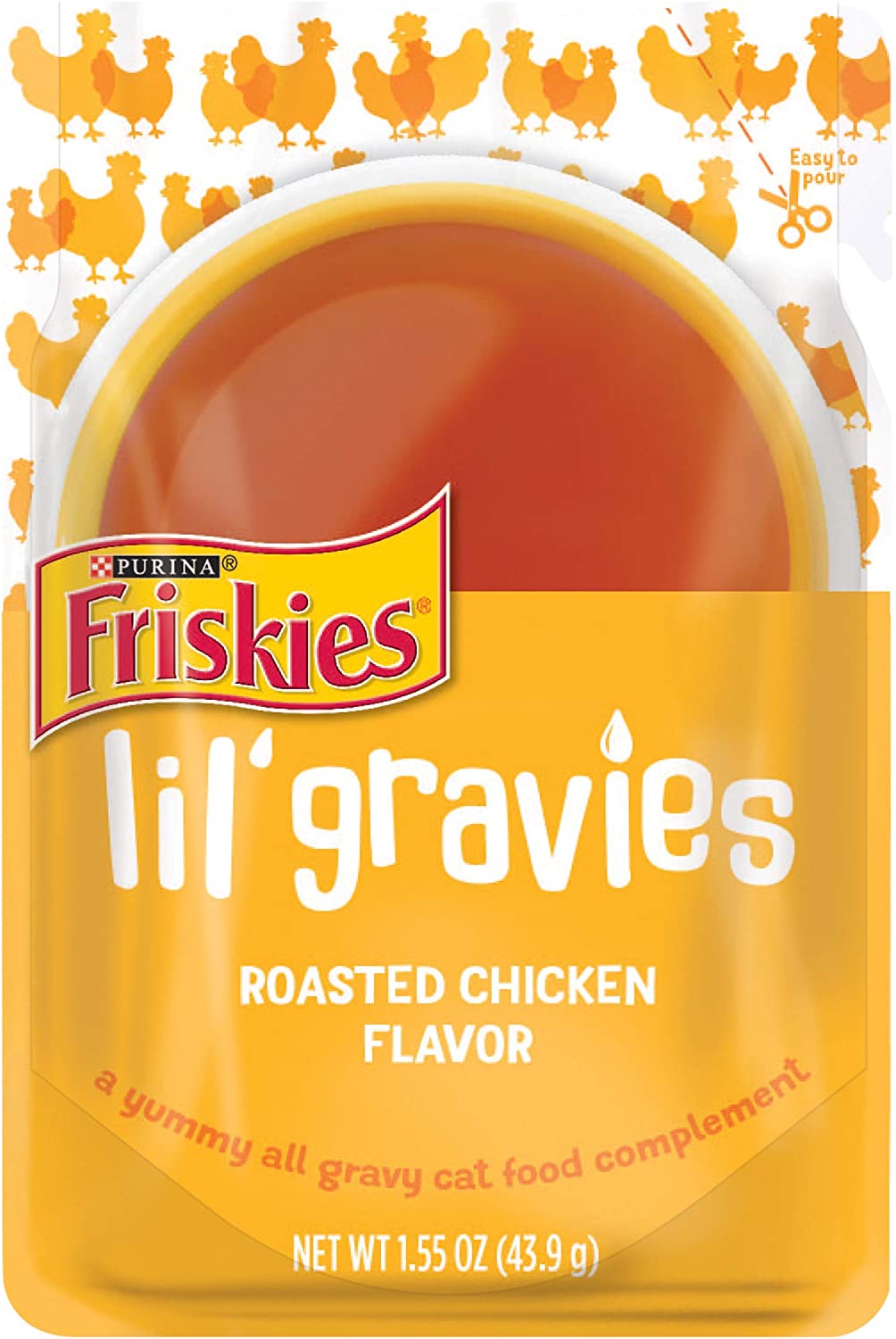 Purina Friskies Lil- Gravies Roasted Chicken Flavor Cat Food Complement - (16) 1.55 oz. Pouches