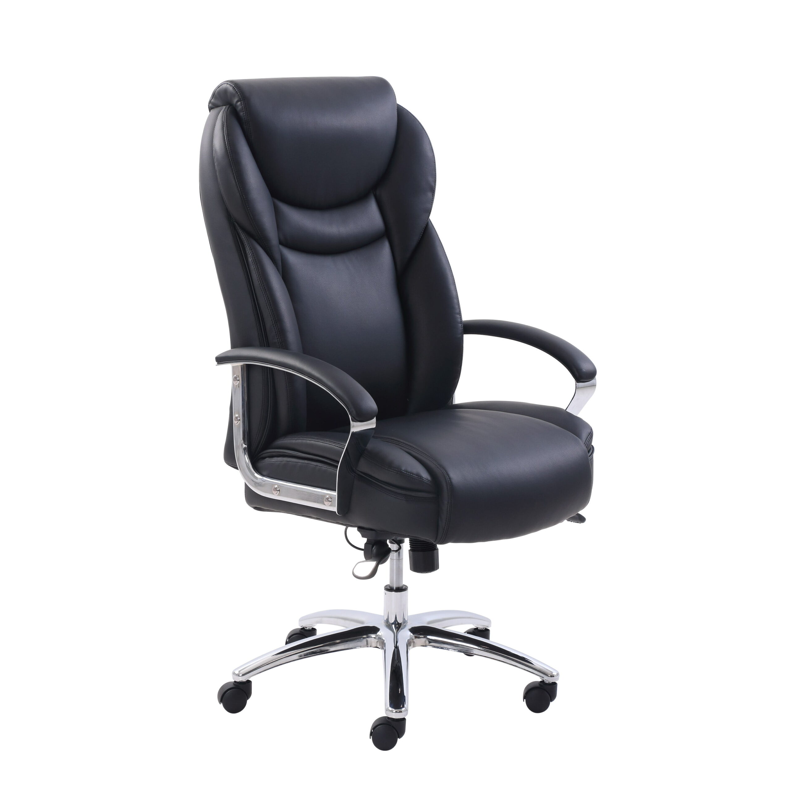 Serta Big & Tall High Back Manager-s Office Chair. Black Bonded Leather Upholstery. Black