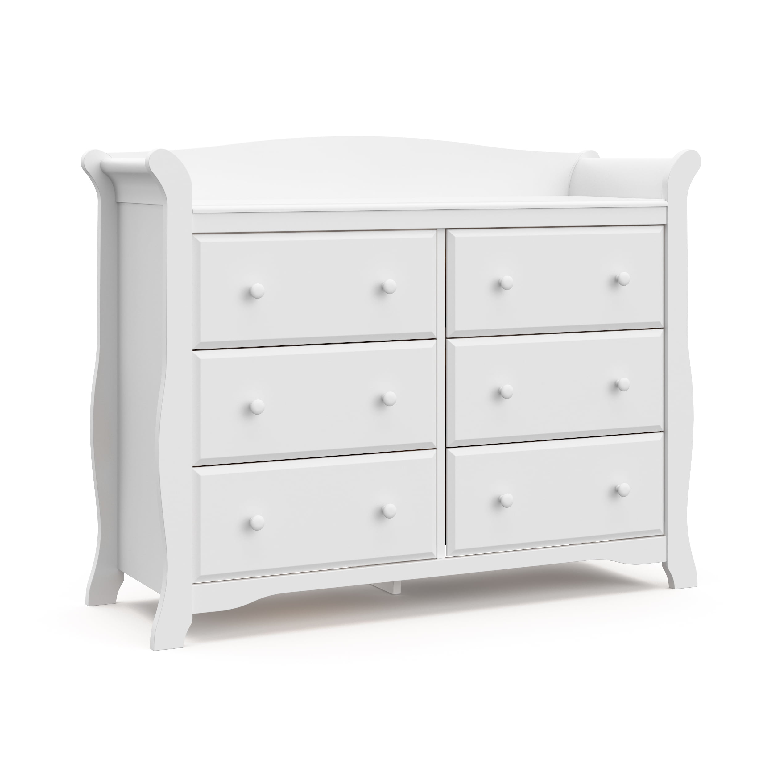 Storkcraft Avalon 6 Drawer Classic Double Dresser White