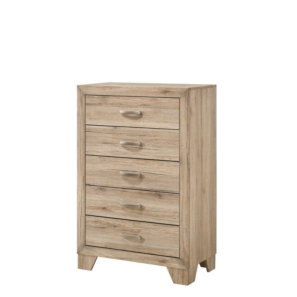 Acme Furniture  Miquell 5-Drawer Natural Chest of Drawer 44 in. x 32 in. x 16 in.