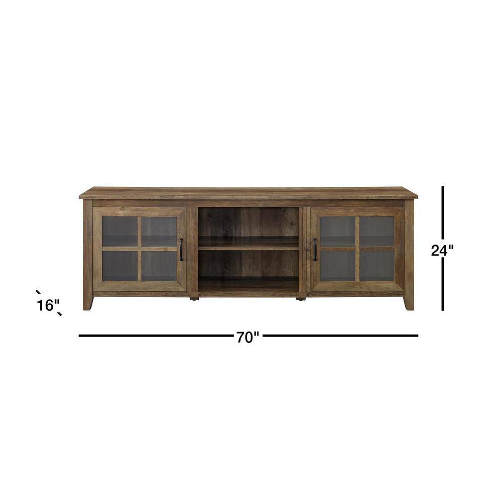Walker Edison Furniture Company  70 in. Rustic Oak Composite TV Stand 75 in. with Doors