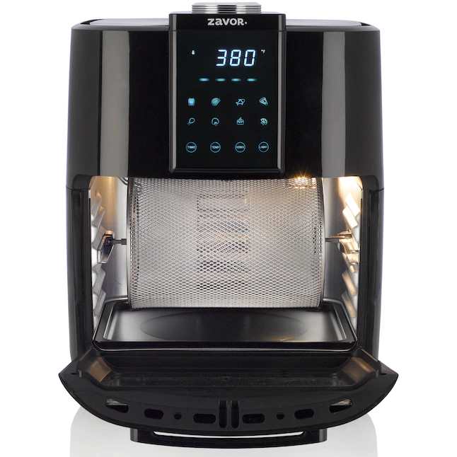Zavor Crunch All-in-One 12.7Qt Air Fryer Oven & Dehydrator with Rotisserie & Racks | Large Capacity for Optimal Air Circulation. Accessories & Recipe eBook. Black (ZSEAF22)