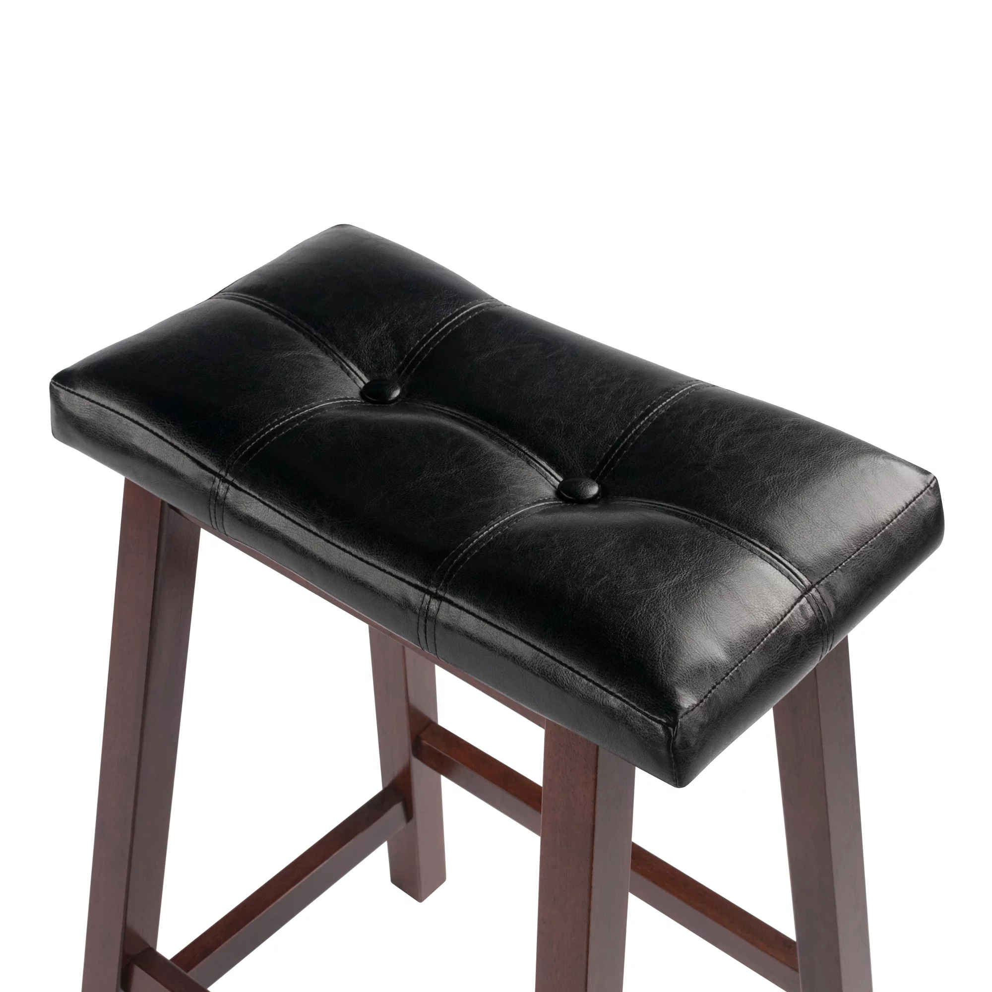 Winsome 29 in. Cushion Saddle Seat Bar Stool with Black Faux Leather