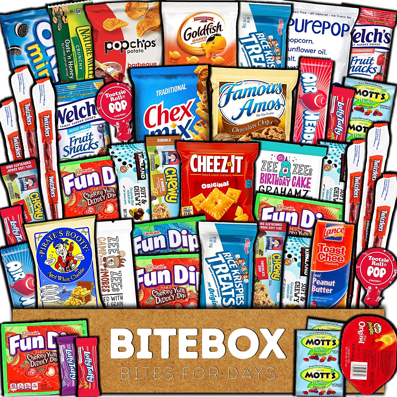BITEBOX Snack Box Variety Pack Care Package (45 Count)