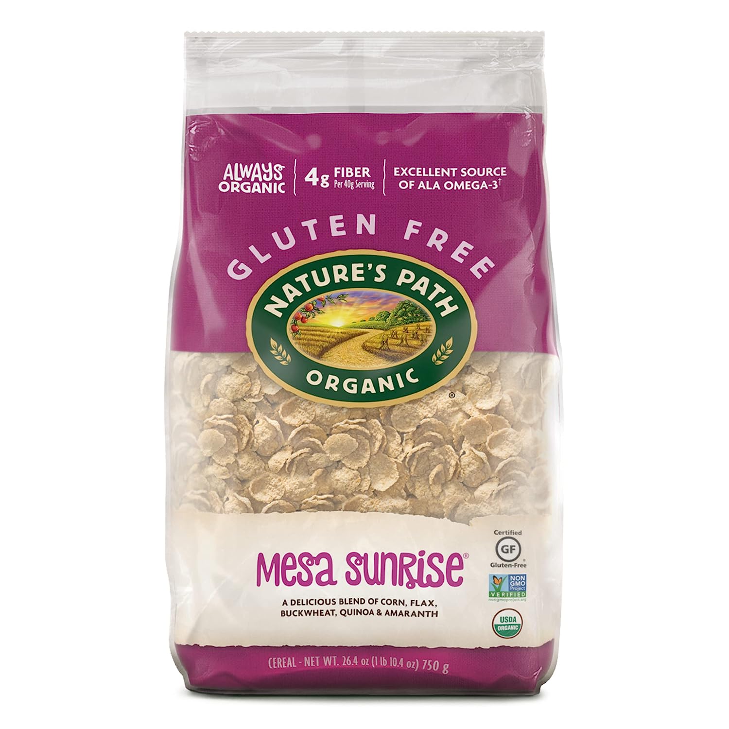 Nature-s Path Organic Gluten Free Mesa Sunrise Cereal. 1 Lb 10.4 Oz Earth Friendly Package (Pack of 6). Non-GMO. Low Fat