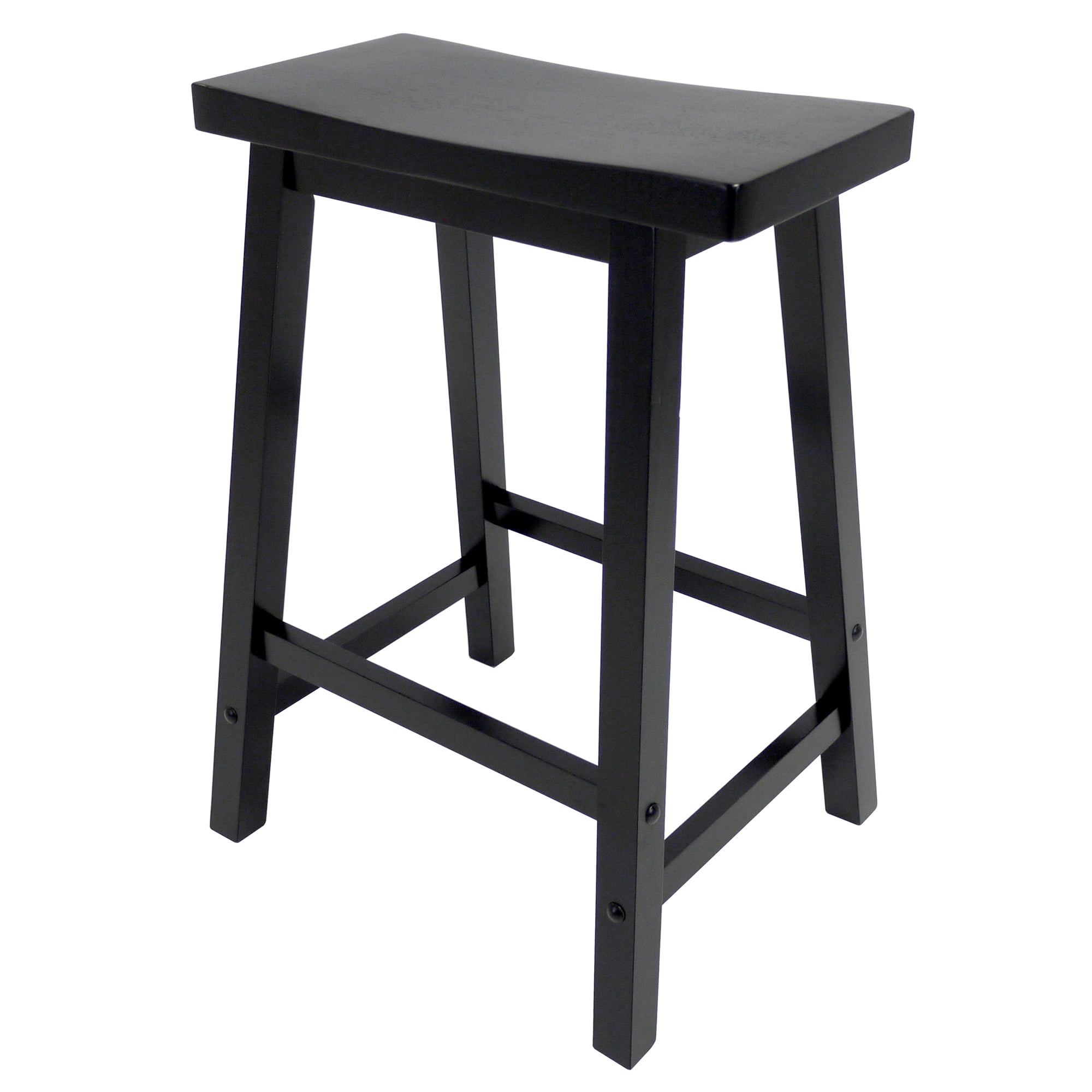 Winsome Wood Satori Saddle Seat Counter Stool. Black Finish