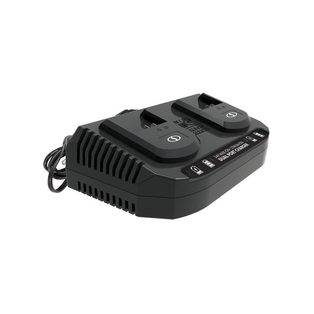 Snow Joe 24VCHRG-DPC 24-Volt Dual Port Quick Charge Docking Station for iBAT24 and 24-Volt BAT Series Batteries