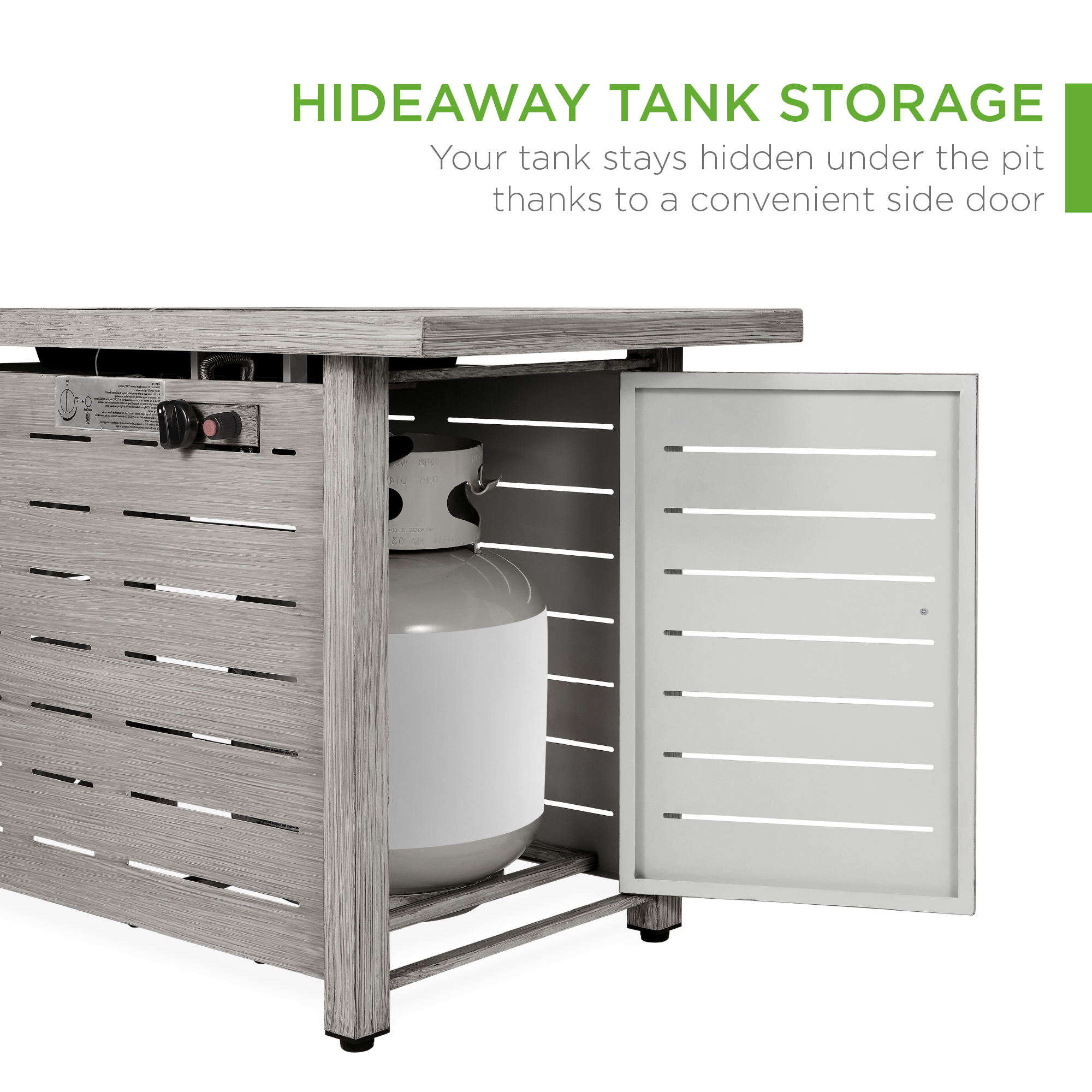 Best Choice Products 42in Fire Pit Table 50.000 BTU Rectangular Steel Propane Gas w/ Cover. Glass Beads - Gray