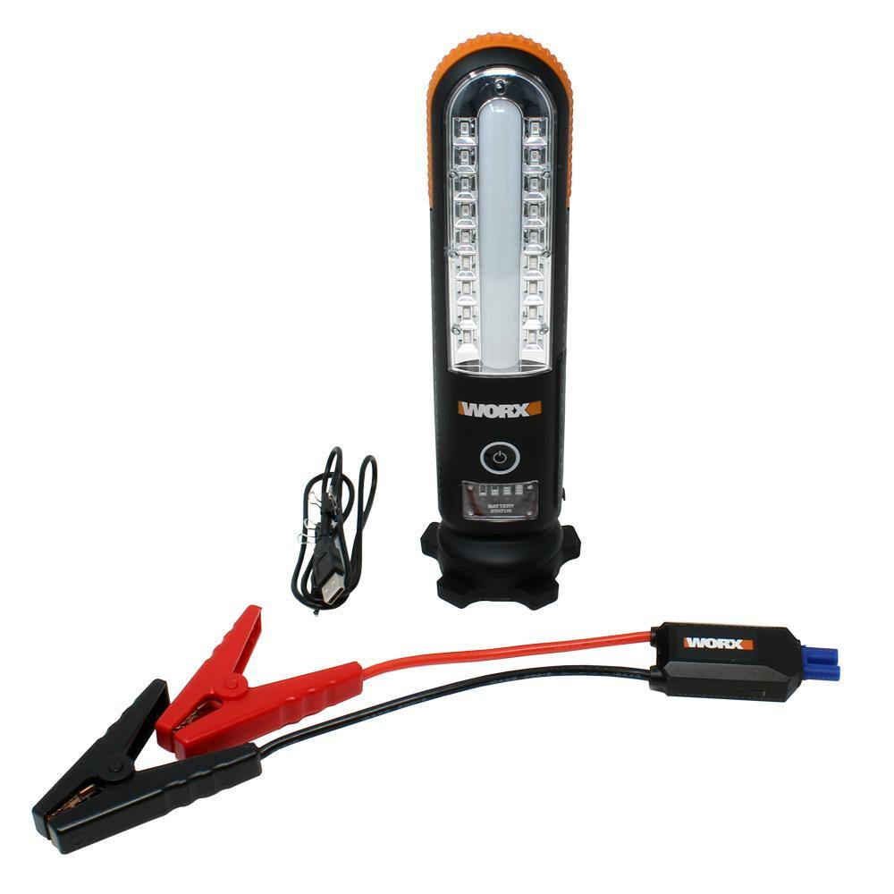 Worx WX852L 12-Volt Portable Cordless Multi-Function Jump Starter with LED Lights and USB Charger (Battery and Charger Included)