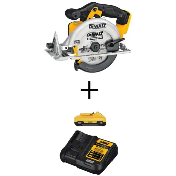 DEWALT DCS391B 20-Volt MAX Cordless 6-1/2 in. Circular Saw with (1) 20-Volt Battery 4.0Ah & Charger