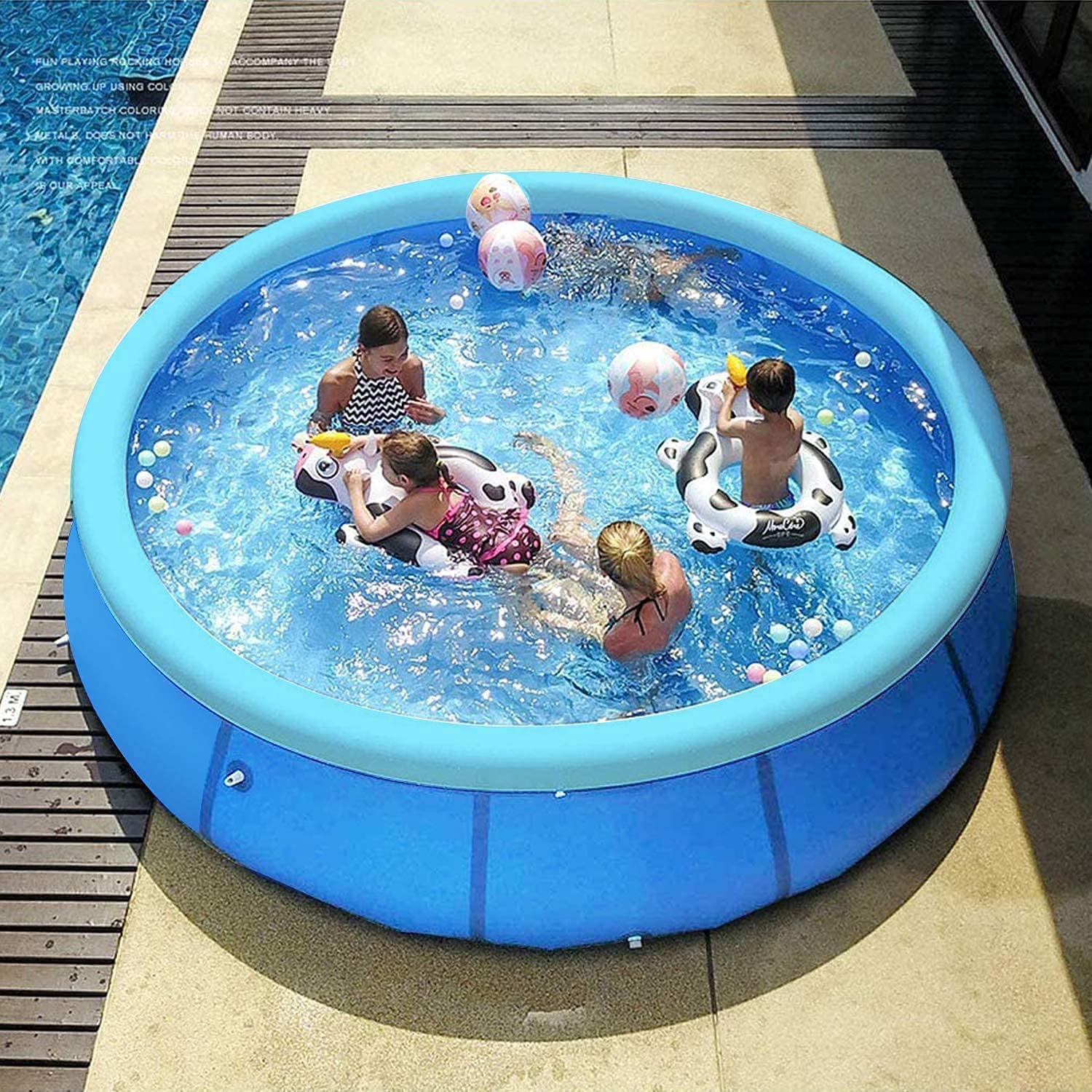 Family Inflatable.Inflatable Kiddie.Inflatable Top Ring. Adults Swimming Pools Inflatable Outdoor Garden Waters Sports Game Easy Set Durable (10ft x 30in. Sapphire)