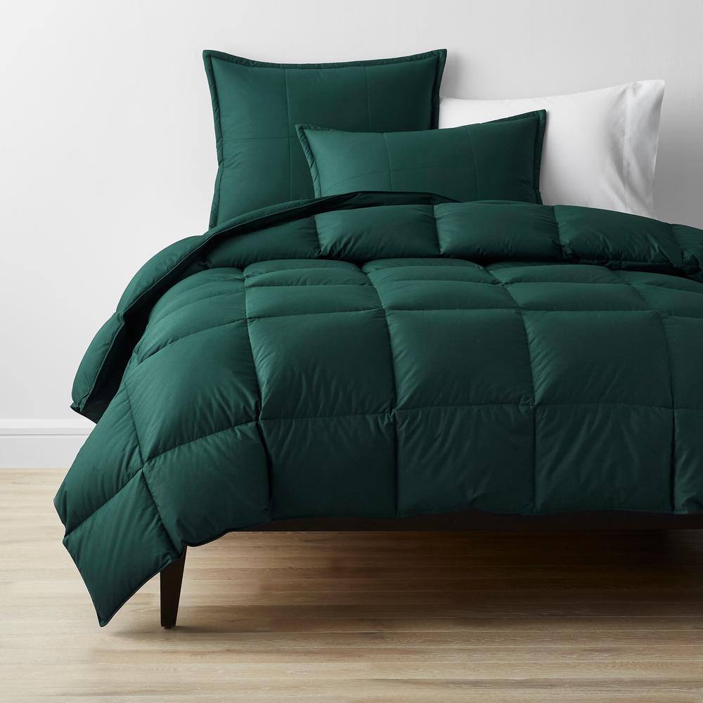The Company Store  Lacrosse Loftaire Medium Warmth Hunter Green Queen Down Alternative Comforter