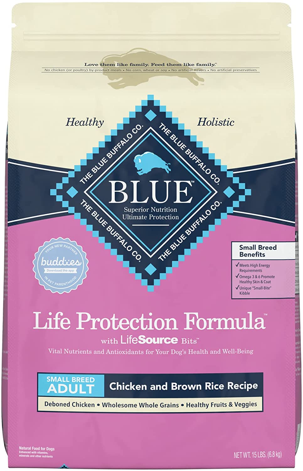 Blue Buffalo Life Protection Formula Natural Adult Small Breed Dry Dog Food. Chicken & Brown Rice