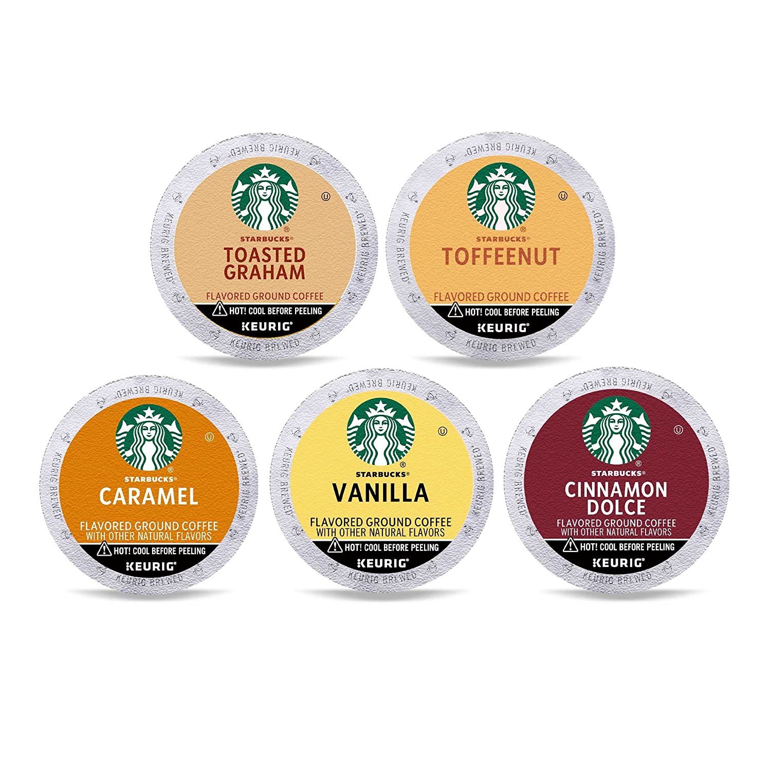 Starbucks K-Cup Coffee Pods Flavored Coffee Variety Pack for Keurig Brewers Naturally Flavored. 100% Arabica. 1 box (40 pods total)