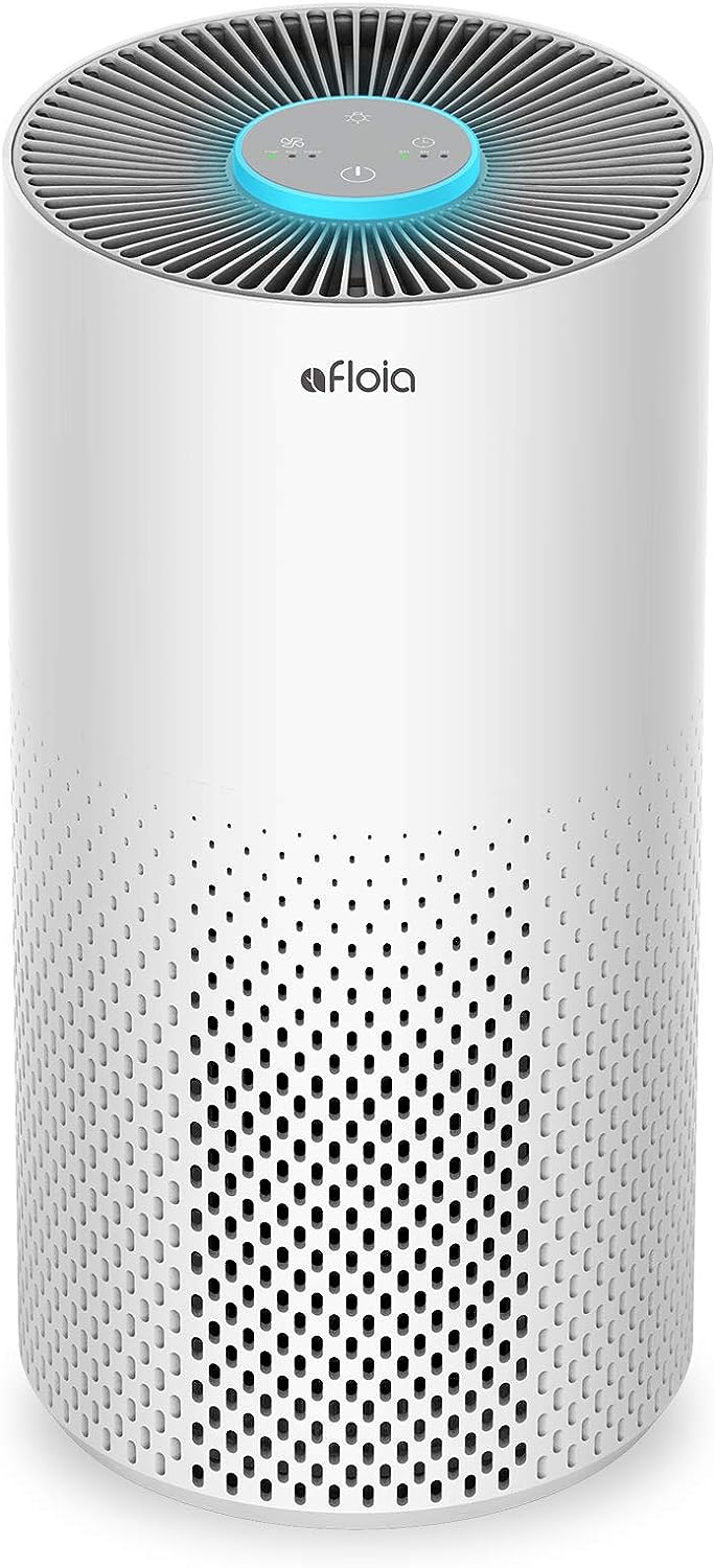 Afloia Air Purifiers for Home Large Room Up to 1076 Ft². H13 True HEPA Air Purifiers for Bedroom 22 dB. Air Purifiers for Pets Dust Dander Mold Pollen. Odor Smoke Eliminator. Kilo White. 7 Color Light