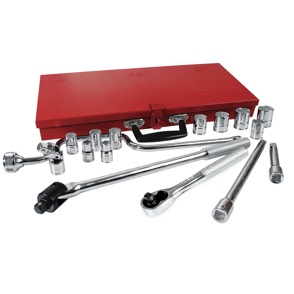URREA 17-Piece Standard (SAE) 1/2-in Drive Set Intermediate Socket Set