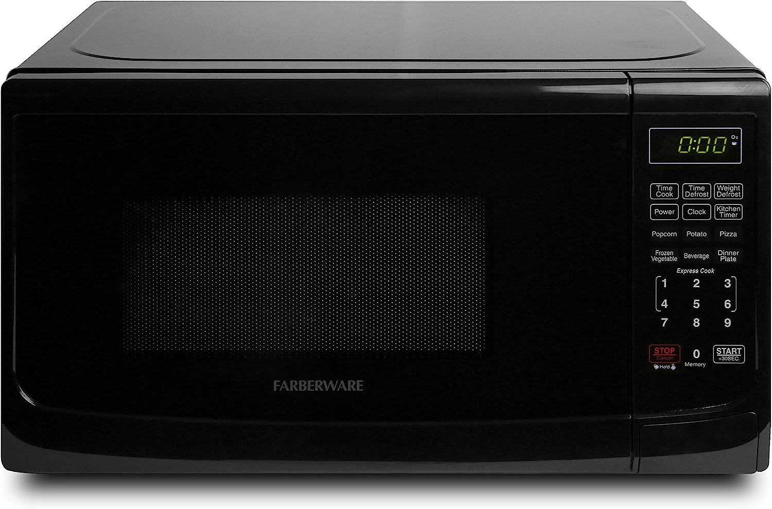 Farberware Countertop Microwave 700 Watts. 0.7 cu ft - Microwave Oven With LED Lighting and Child Lock - Perfect for Apartments and Dorms - Easy Clean Grey Interior. Retro Black