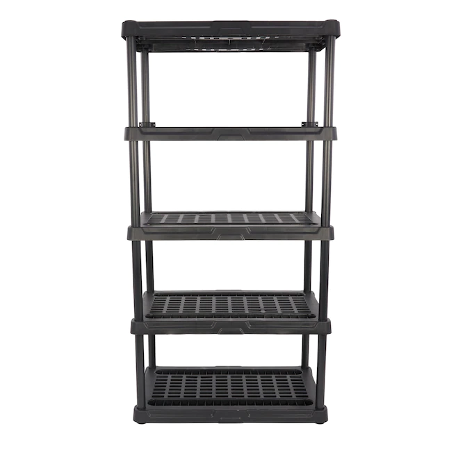 Project Source 339949 Plastic 5-Tier Utility Shelving Unit (36-in W x 24-in D x 72-in H)