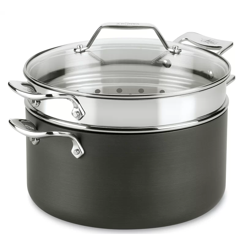All-Clad H911S374 Essentials Nonstick Hard Anodized Multipot. 7 quart. Black