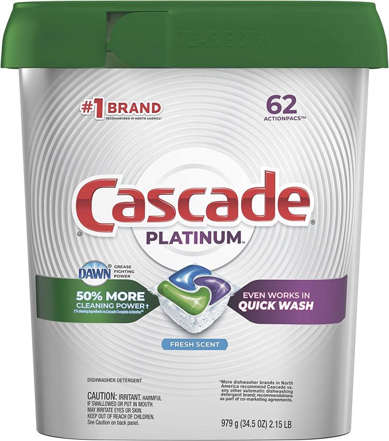 Cascade Platinum Dishwasher - Pods. Fresh Scent. 62 Count
