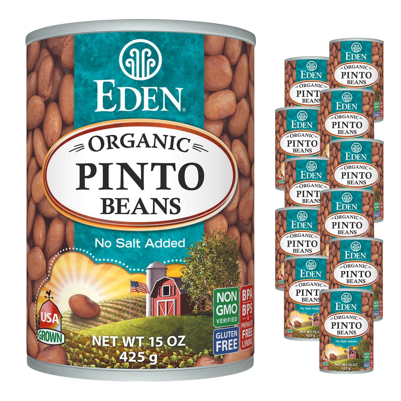 Eden Organic Pinto Beans. 15 oz Can (12-Pack)