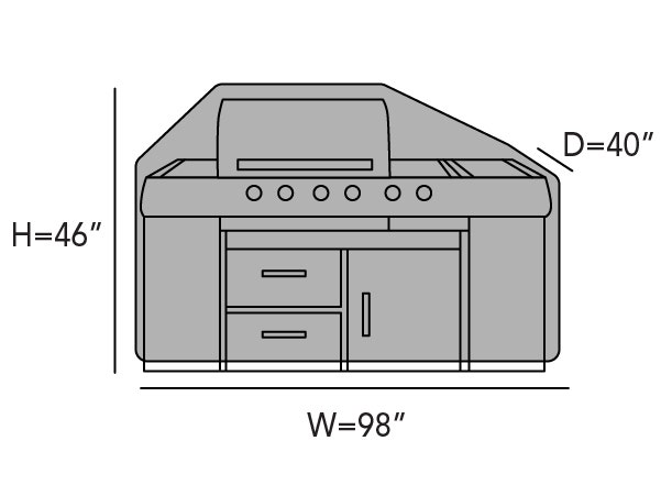 Covermates Island Grill Cover – Weather Resistant Polyester. Adjustable Drawcord. Mesh Vent. Grill and Heating-Khaki