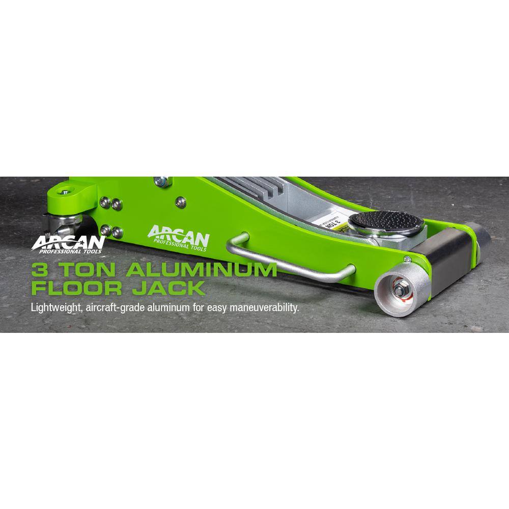 Arcan A20018 3-Ton Lightweight Aluminum Floor and Car Jack with Quick Rise