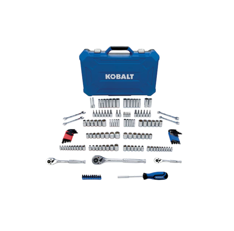 Kobalt 154-Piece Standard (SAE) and Metric Polished Chrome Mechanics Tool Set with Hard Case
