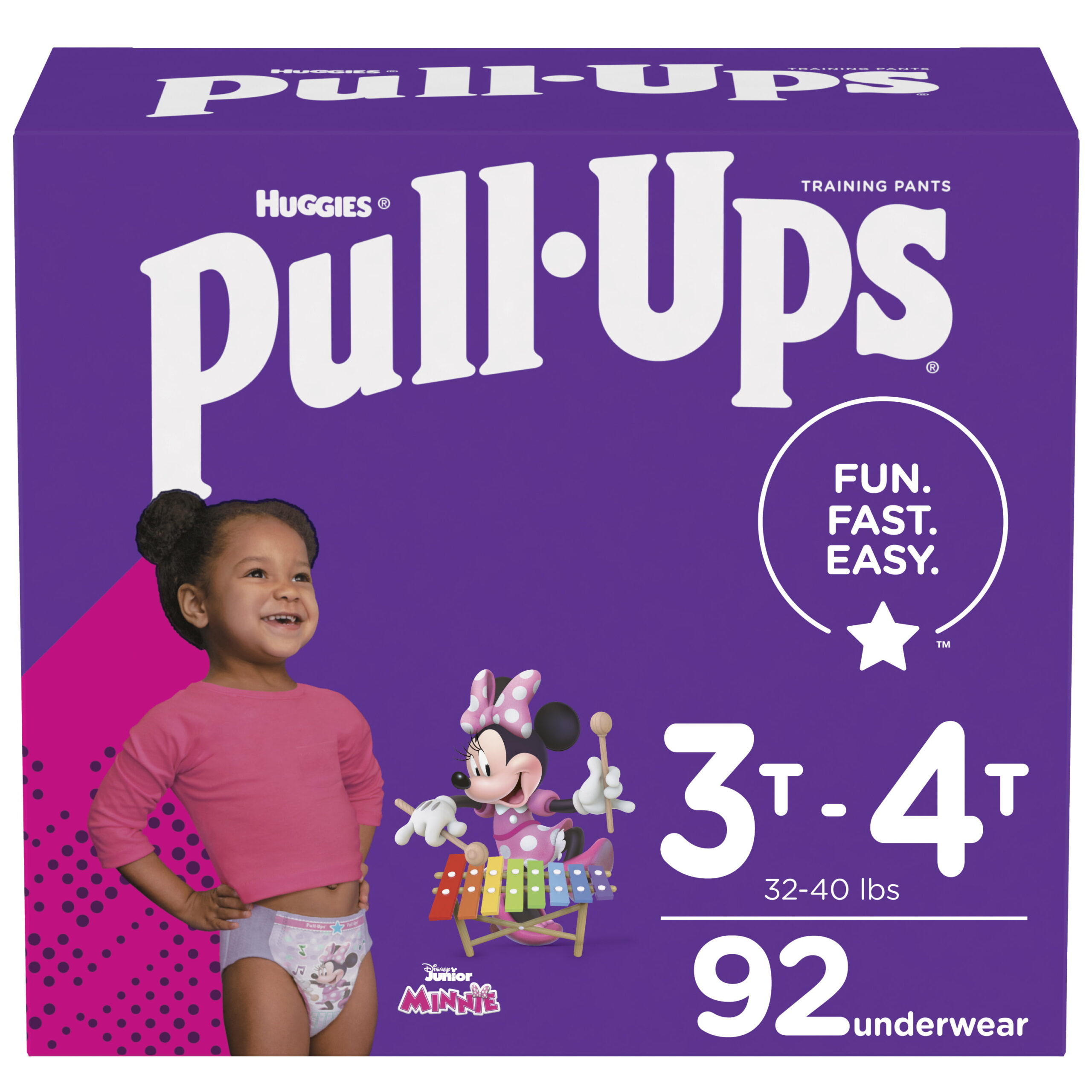 Huggies Pull-Ups Girls- Potty Training Pants. 92 Count. 3T-4T (32-40 lb.)
