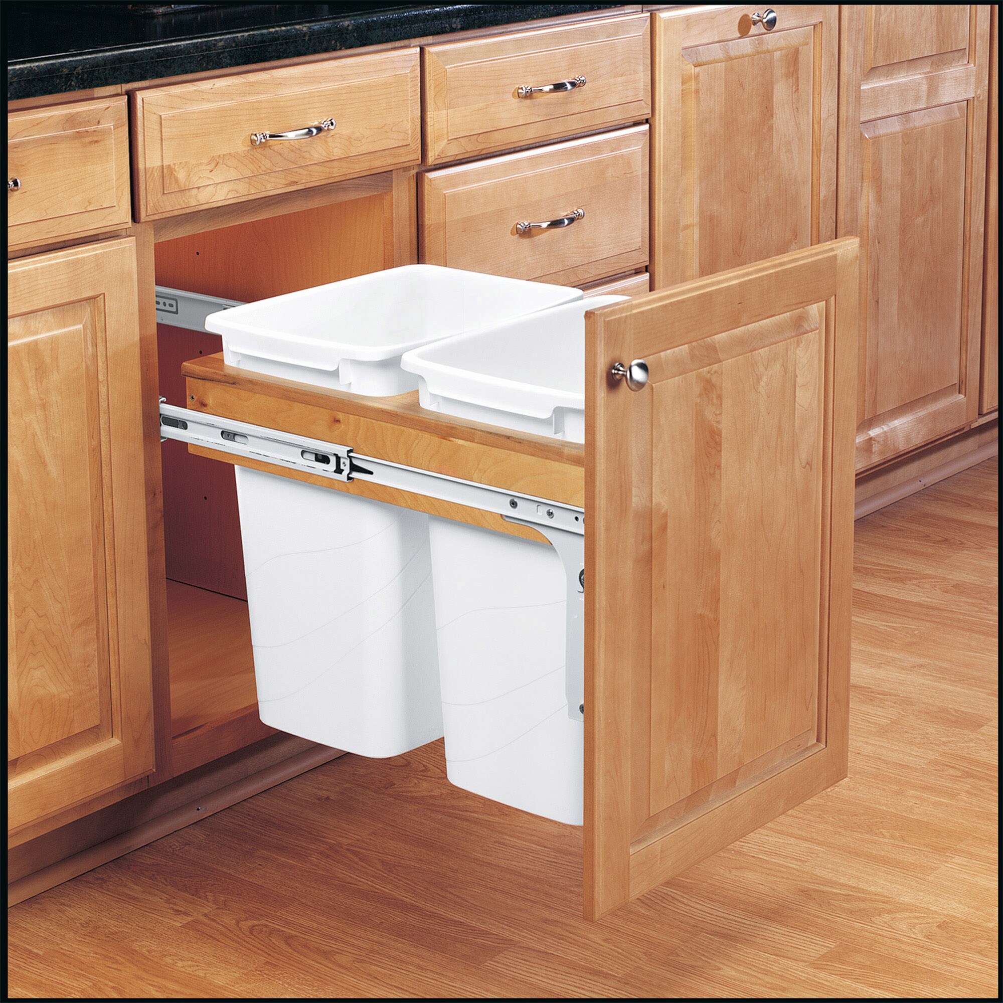 Rev-A-Shelf 35-Quart Soft Close Double Pull Out Trash Can