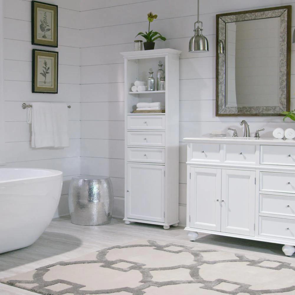 Home Decorators Collection Hampton Harbor 22 in. W x 10 in. D x 67-1/2 in. H Linen Cabinet in White