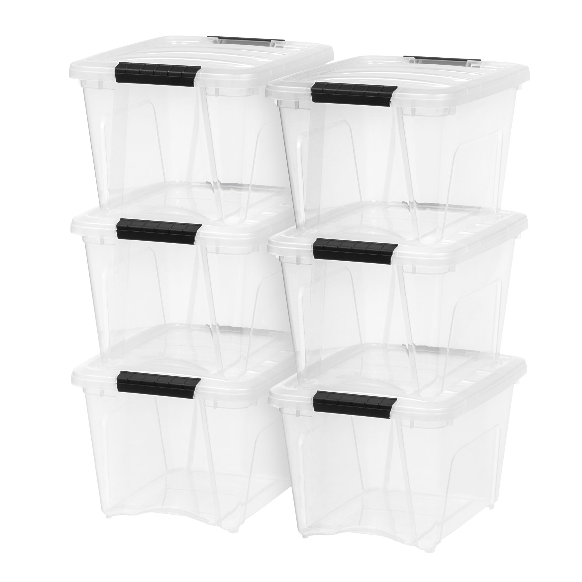 IRIS USA 19 Qt Clear Plastic Storage Box with Latches. 6 Pack