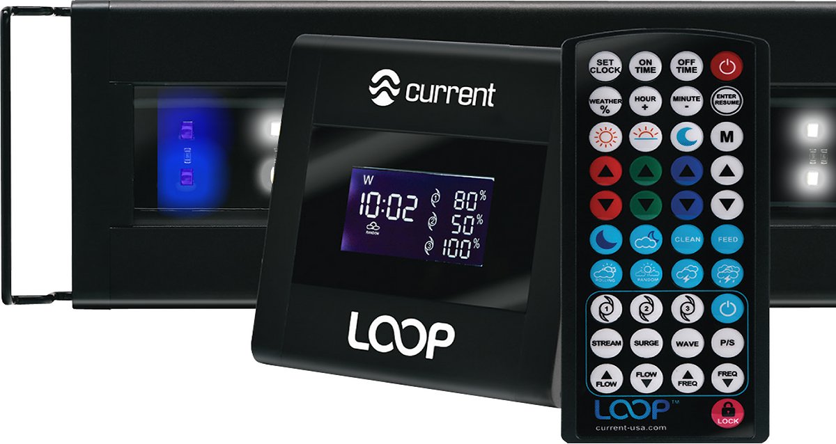 Current USA Orbit Marine IC LED Reef Aquarium Light | 24 Hour IR Lighting & Wave Pump Control | Adjustable Color Spectrum. 24″ - 36″