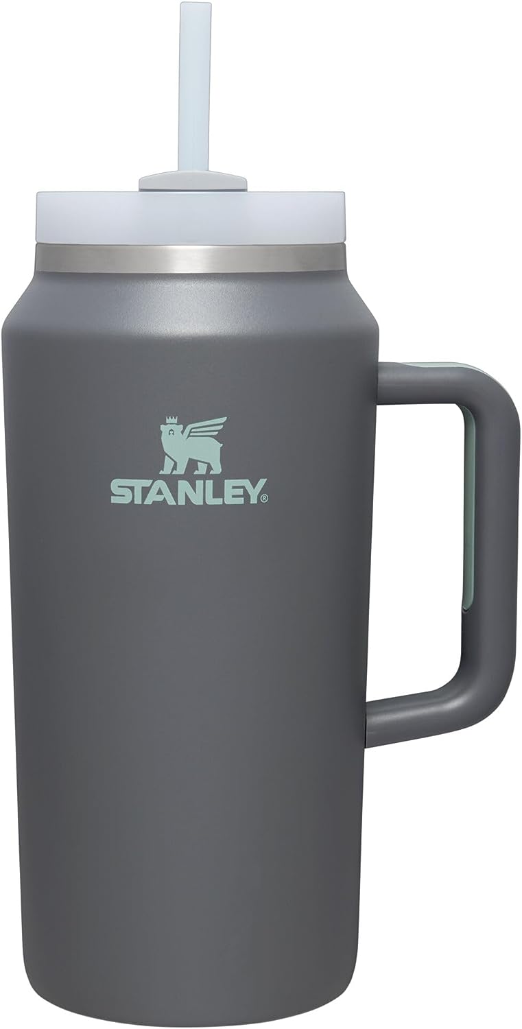 Stanley Quencher H2.0 FlowState Stainless Steel Vacuum Insulated Tumbler with Lid and Straw. Charcoal. 64 oz