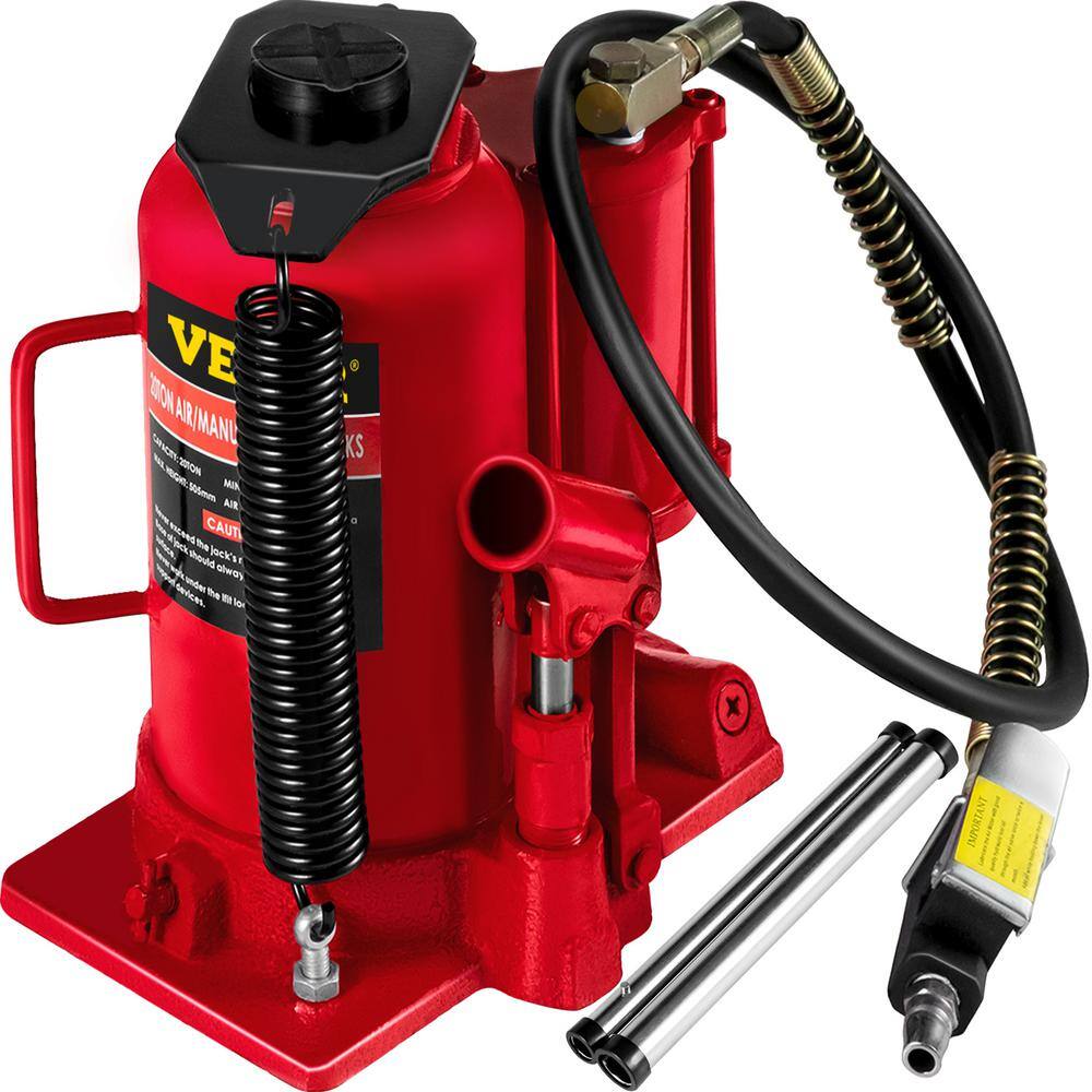VEVOR QJD20TYYGSRD00001V0 20-Ton Bottle Red Air Hydraulic Bottle Jack Heavy-Duty Auto Truck Repair Lift Air Jack