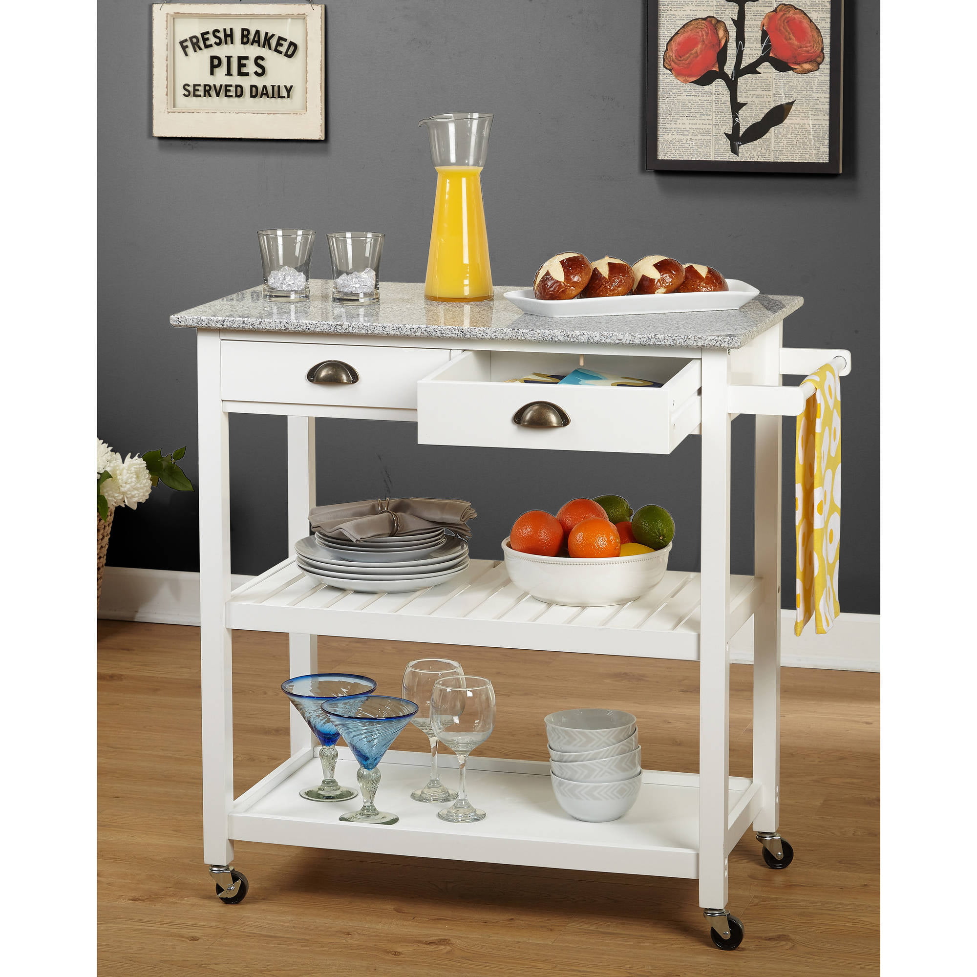 TMS Oregon Kitchen Cart. White