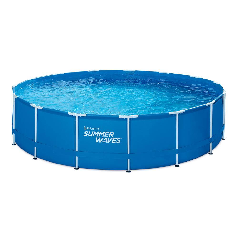 Summer Waves P2001542E117 15 ft. Round 42 in. Deep Metal Frame Pool