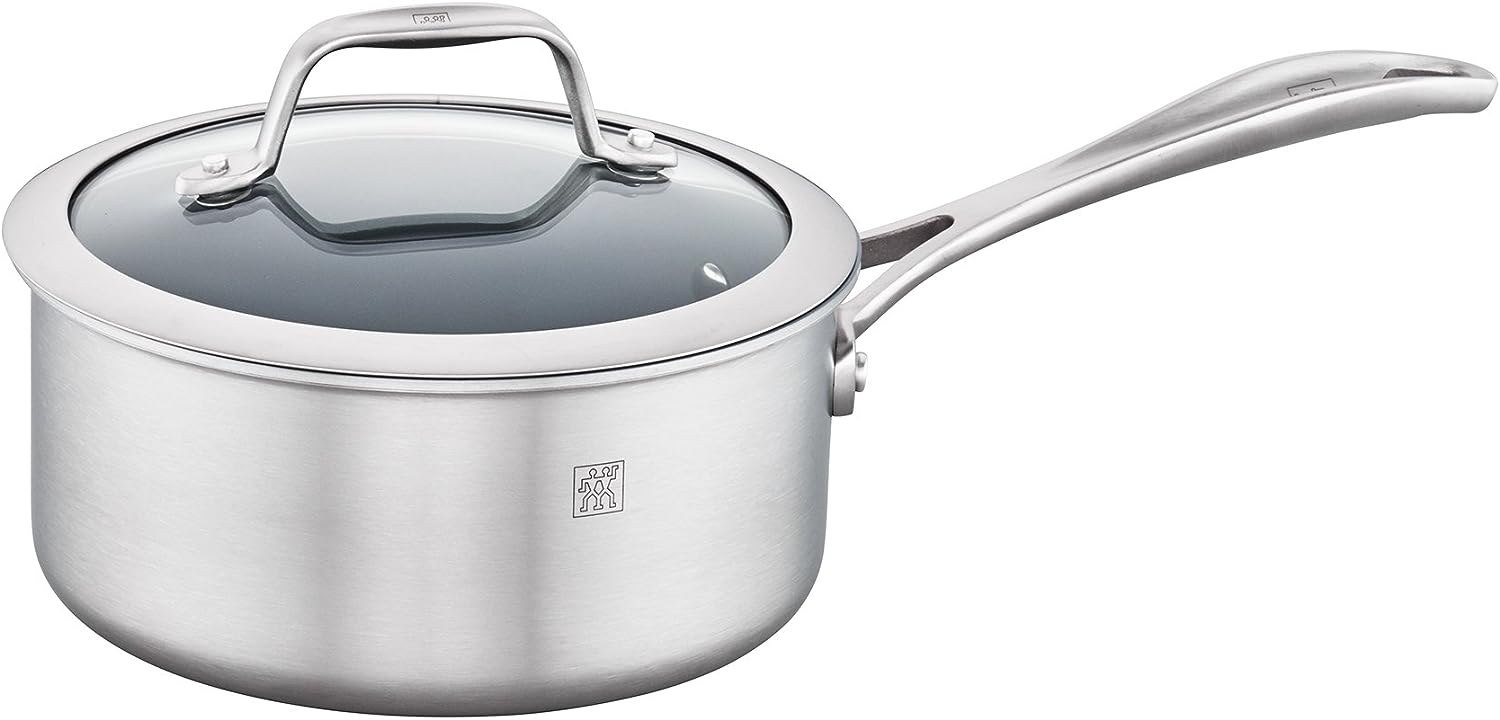 ZWILLING Spirit Ceramic Nonstick Saucepan. 2-qt. Stainless Steel