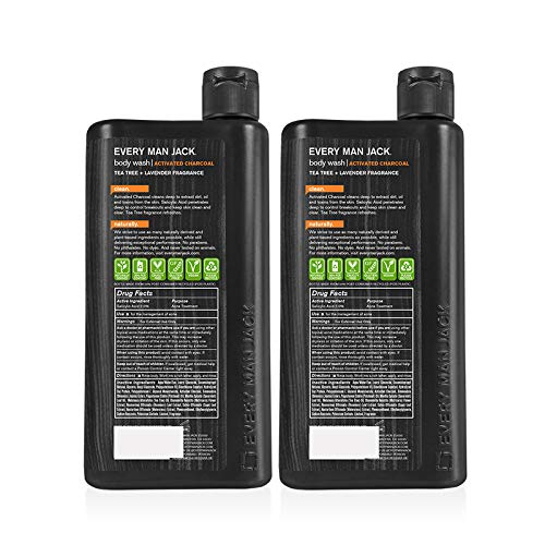 Every Man Jack Mens Body Wash - Activated Charcoal | For Oily. Acne-Prone Skin