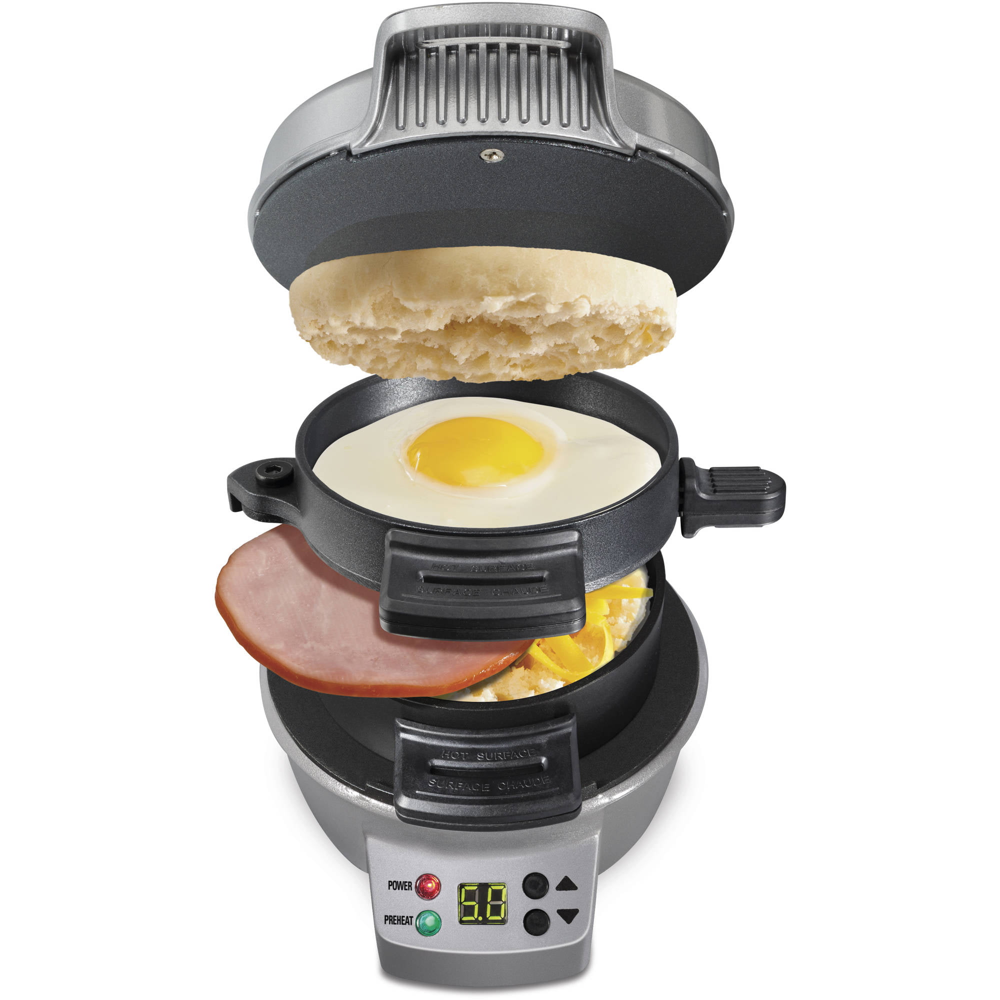 Hamilton Beach Breakfast Sandwich Maker with Count Down Timer. 25478