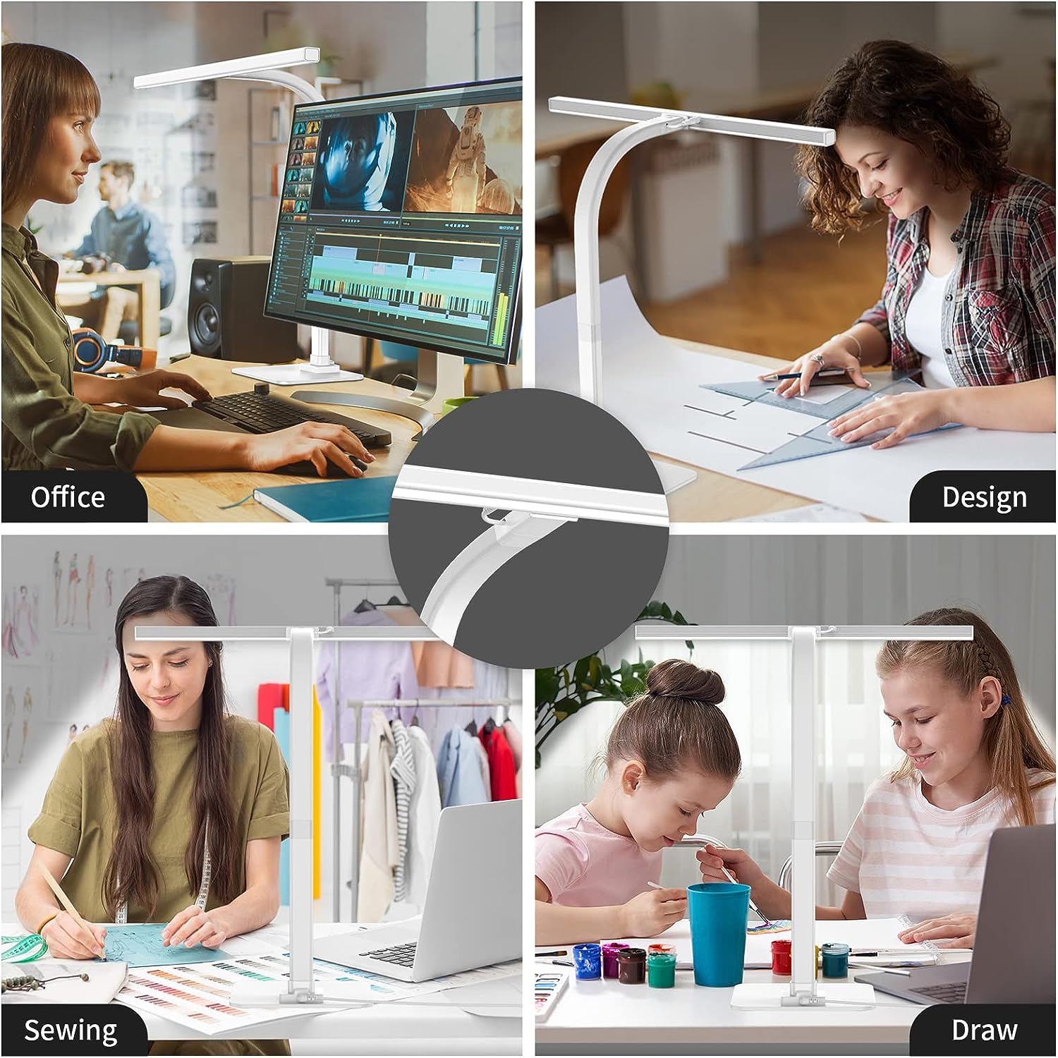 EppieBasic Led Desk Lamp. Architect Desk Lamps for Home Office - White