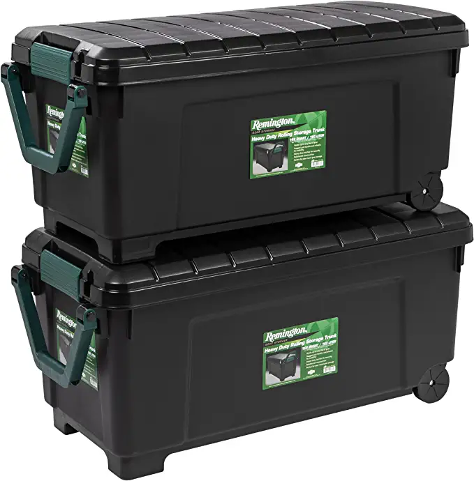 IRIS USA 2-Pack Store-It-All X-large 43.25-Gallon (173-Quart) Black Heavy Duty Rolling Tote with Latching Lid