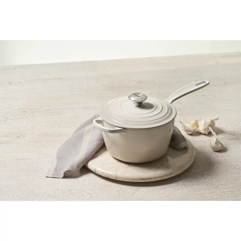 Le Creuset Enameled Cast Iron Signature Saucepan. 2.25 qt.. Meringue LS2518-18716SS