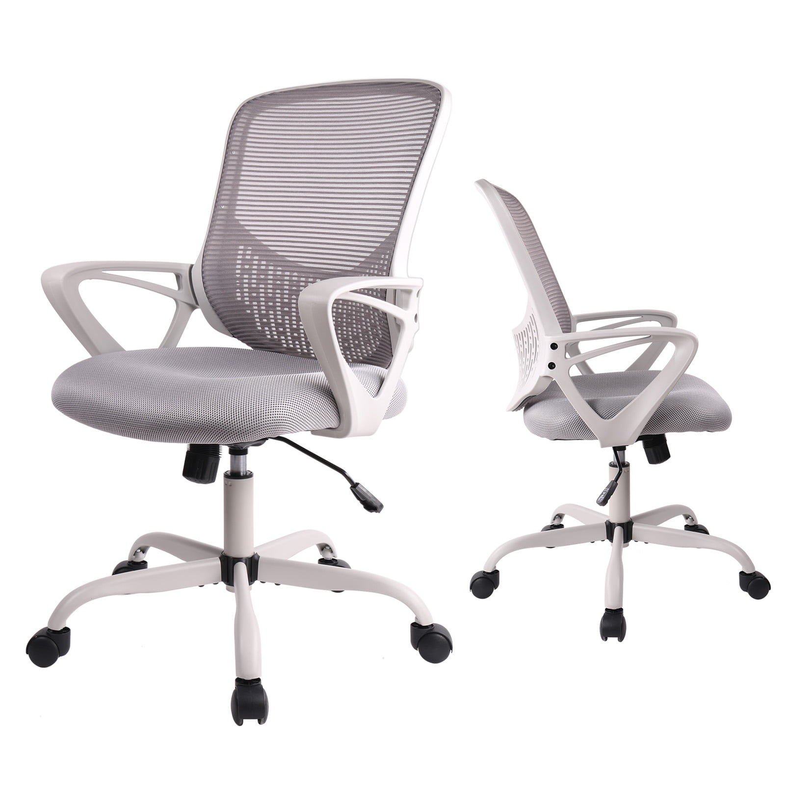 Yangming Office Chair. Mid Back Mesh Computer Chair Adjustable Swivel Desk Chair with Lumbar Support. Gray