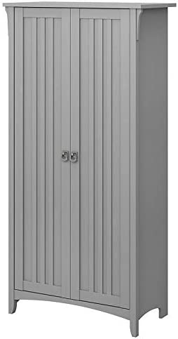 Bush Furniture SAL014CG Salinas Kitchen Pantry Cabinet with Doors. Cape Cod Gray