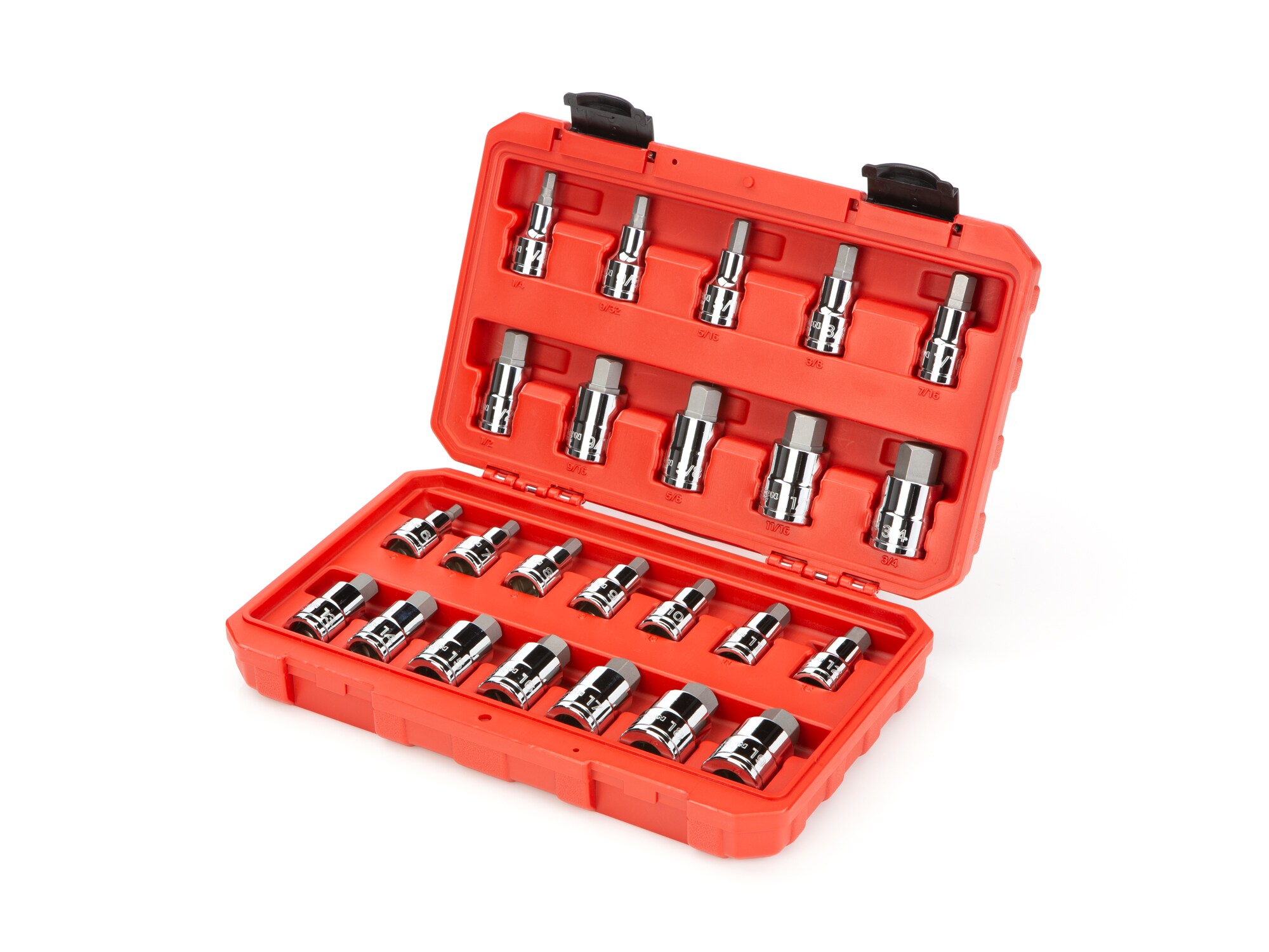 TEKTON 24-Piece 1/2-in Drive Set Hex Bit Standard (SAE) and Metric Combination Driver Socket Set