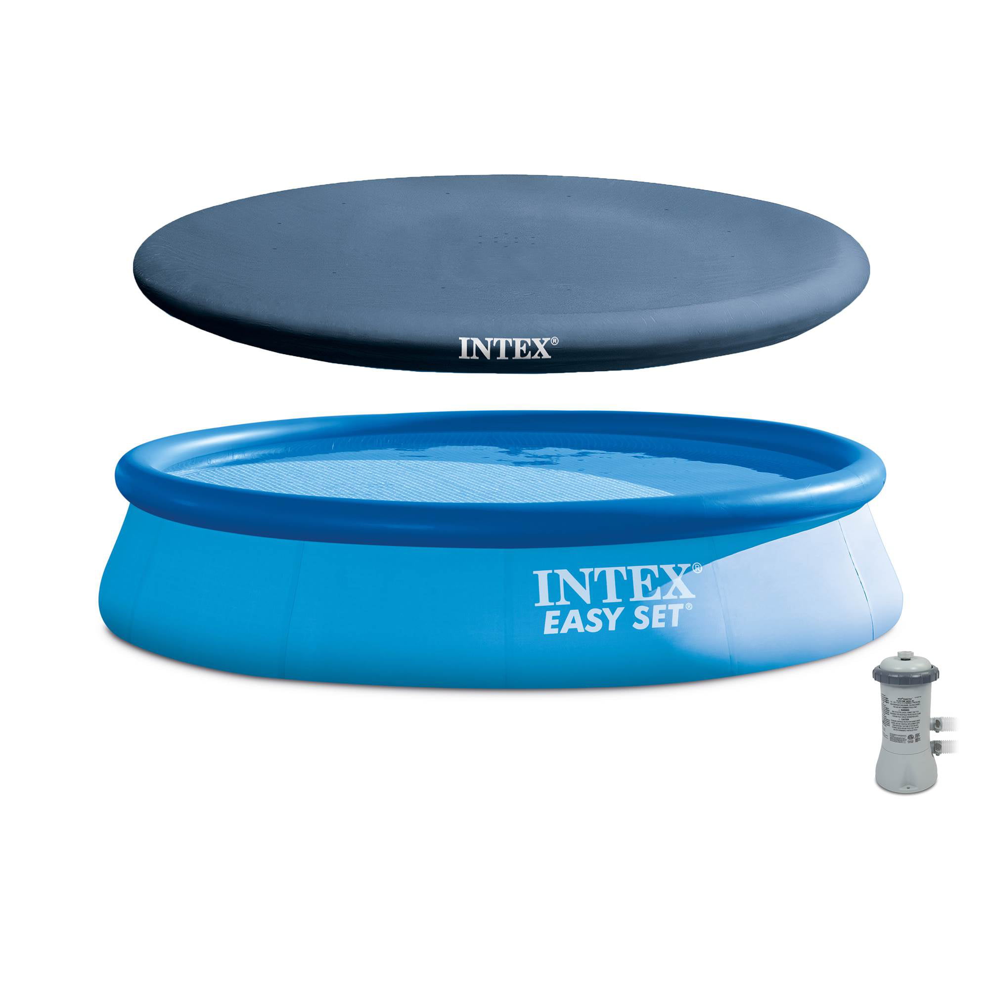 Intex 13′ x 32″ Easy Set Above Ground Swimming Pool Kit & Filter Pump & Cover