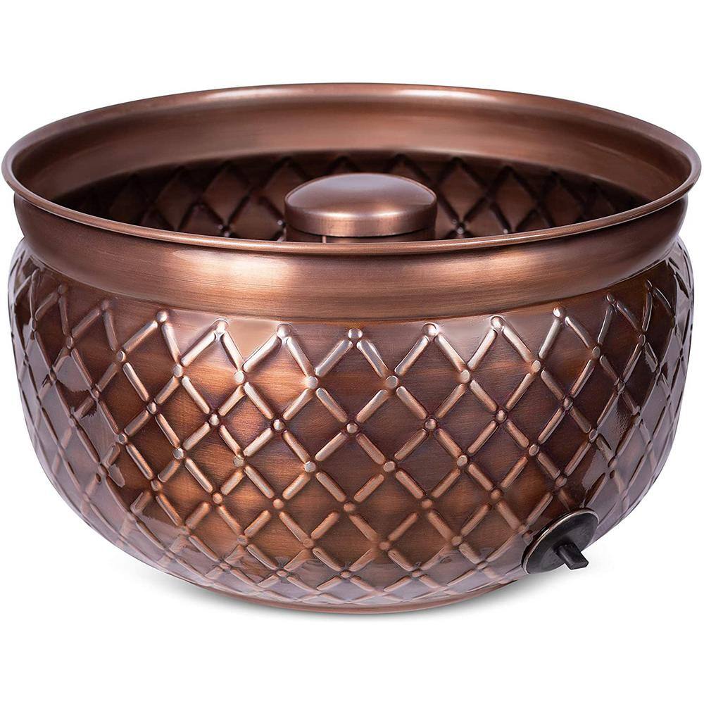 BirdRock Home 11064 Copper Trellis Garden Hose Pot with Open Top