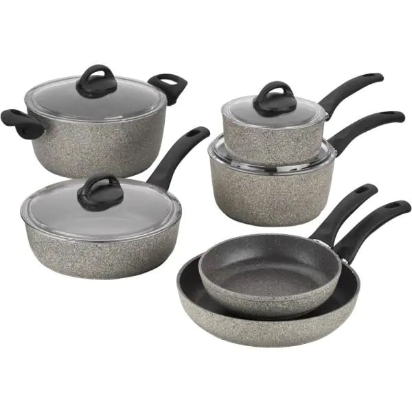 Ballarini Parma 10-Piece Aluminum Ceramic Nonstick Cookware Set in Gray