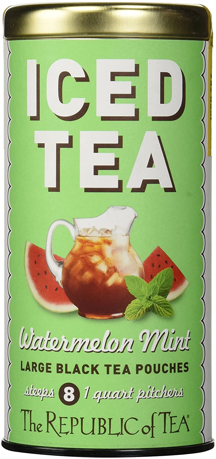 The Republic of Tea - Watermelon Mint Black Iced Tea. 8 Large Pouches